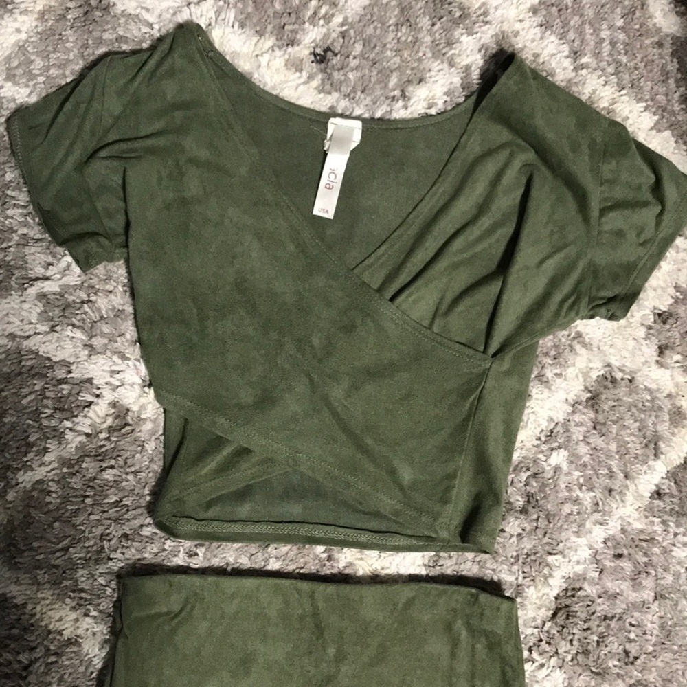 2 piece crop + midi skirt